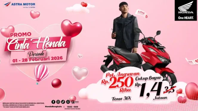 
					Honda Bengkulu Tawarkan Potongan Angsuran Lewat Promo Cinta Honda Februari 2026
